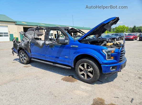 1FTEW1EG2HKE34579 2017 FORD F150 Синий Передняя правая четверть