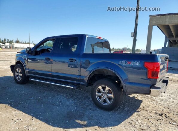 1FTEW1EG2JFE55544 2018 FORD F150 Blue Trasero izquierdo