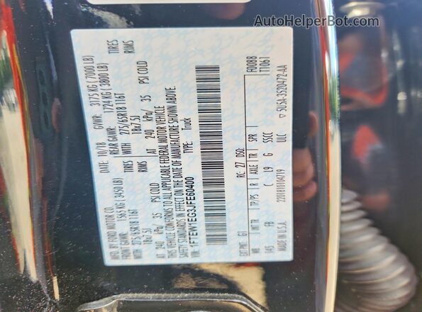 1FTEW1EG3JFE60400 2018 FORD F150 Black Engine compartment view
