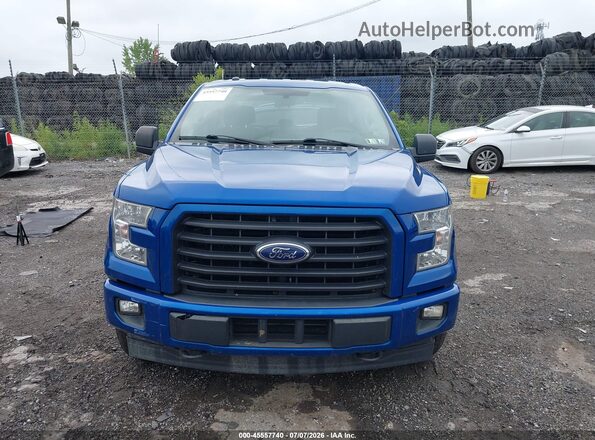 1FTEW1EG5HFB48685 2017 FORD F150 Blue Вид задньої частини салону
