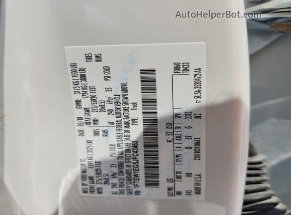 1FTEW1EG5JFC43463 2018 FORD F150 White Вид підкапотного простору