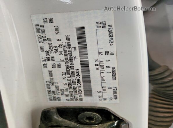 1FTEW1EG6HFC84839 2017 FORD F150 White Вид підкапотного простору