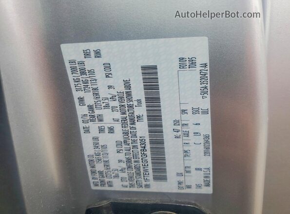 1FTEW1EG7GFB43051 2016 FORD F150 Silver Engine compartment view