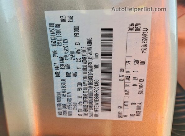 1FTEW1EG8HFC01363 2017 FORD F150 Gold Widok komory silnika