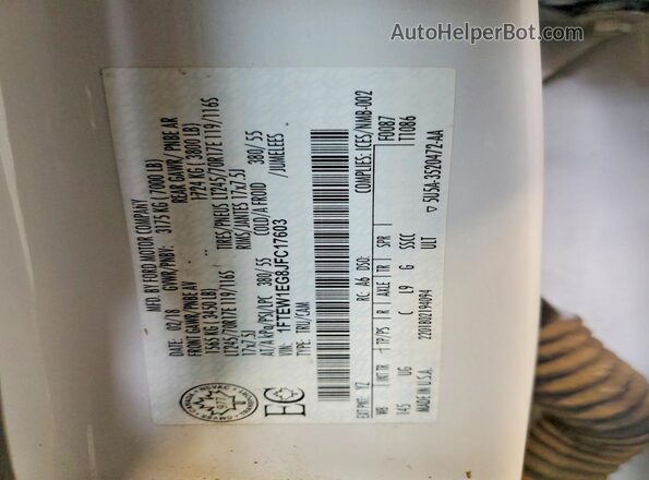 1FTEW1EG8JFC17603 2018 FORD F150 Белый Вид подкапотного пространства