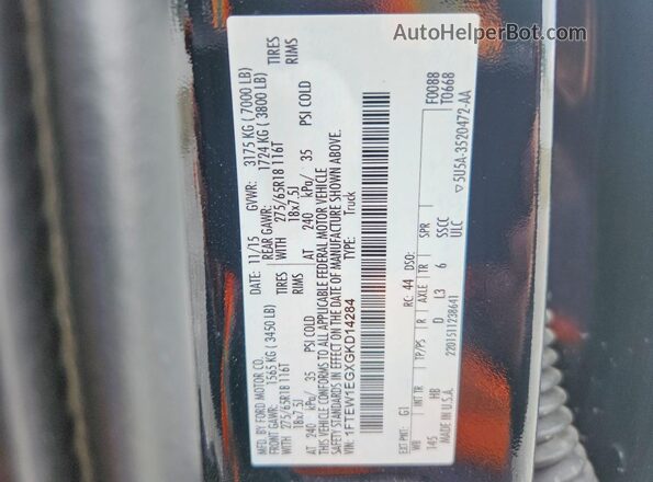 1FTEW1EGXGKD14284 2016 FORD F150 Black ძრავის განყოფილების ხედი