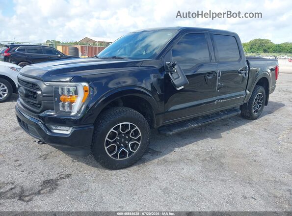 1FTEW1EP0MFB14406 2021 FORD F150 Черный Передняя левая четверть