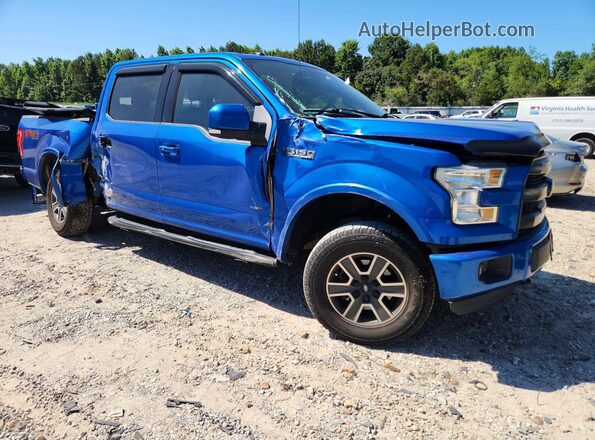 1FTEW1EP1GFB76076 2016 FORD F150 Blue Front right