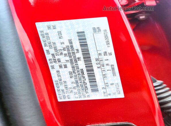 1FTEW1EP1LKF54804 2020 FORD F150 Red Вид підкапотного простору