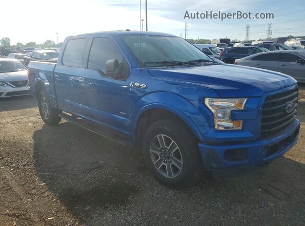 1FTEW1EP2GFA62278 2016 FORD F150 Синий Передняя правая четверть