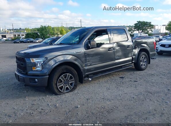 1FTEW1EP2HFC49005 2017 FORD F150 Gray Առջևի ձախ երեք քառորդ տեսարան