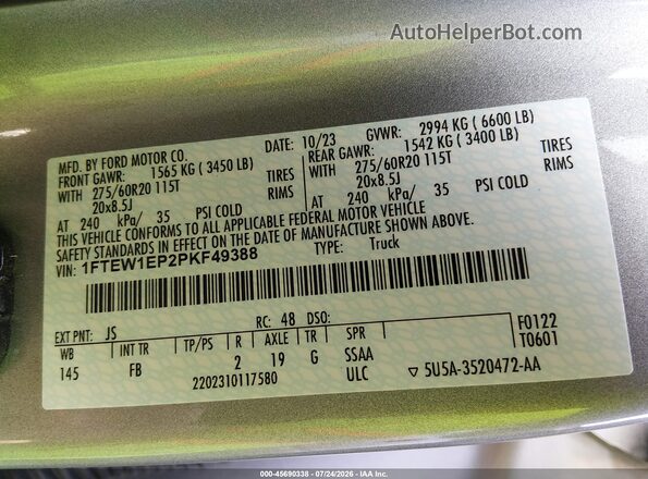 1FTEW1EP2PKF49388 2023 FORD F150 Gray Engine compartment view
