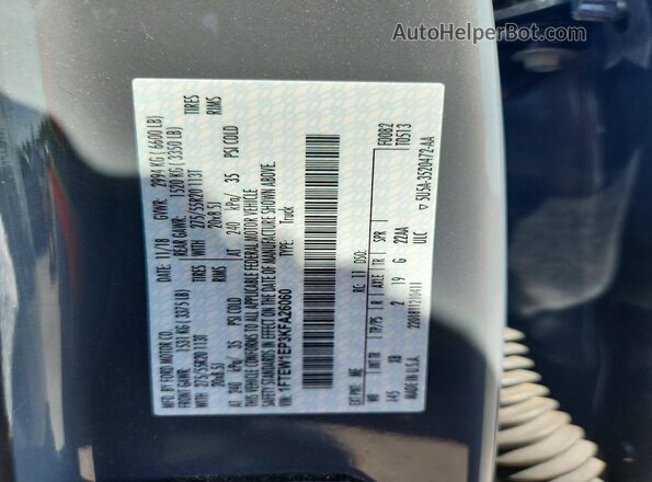 1FTEW1EP3KFA26060 2019 FORD F150 Gray VIN sticker view