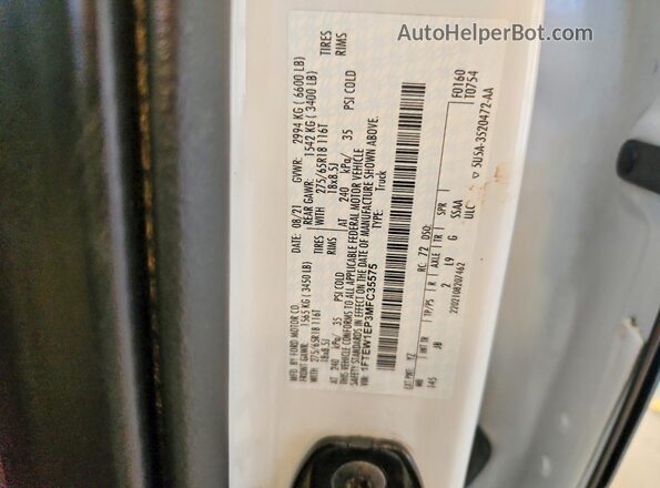 1FTEW1EP3MFC35575 2021 FORD F150 White Շարժիչի բաժամունքի տեսք