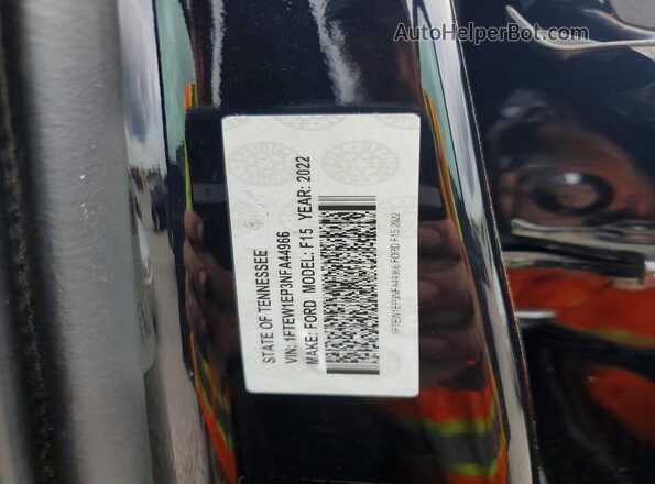 1FTEW1EP3NFA44966 2022 FORD F150 Black Вид наклейки з VIN-кодом