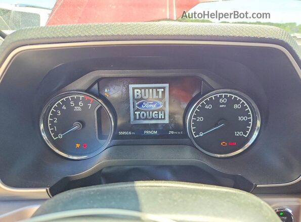 1FTEW1EP4MFC25492 2021 FORD F150 Red Instrument cluster view