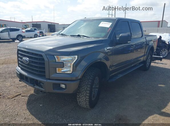 1FTEW1EP5GFB77165 2016 FORD F150 Gray წინა მარცხენა ხედი სამი მეოთხედიდან