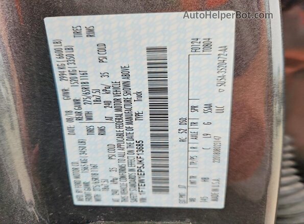 1FTEW1EP5JKF13685 2018 FORD F150 Black Vista del compartimento del motor