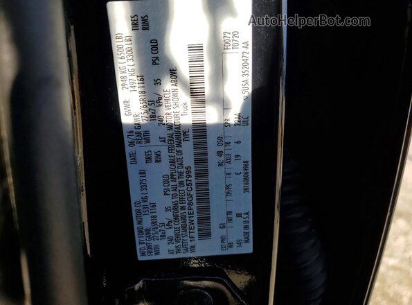 1FTEW1EP8GFC57995 2016 FORD F150 Black Vista del compartimento del motor