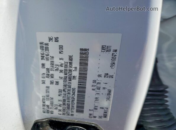 1FTEW1EP8GFC64350 2016 FORD F150 White Շարժիչի բաժամունքի տեսք