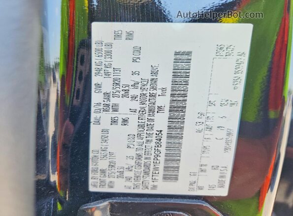 1FTEW1EP9GFB84054 2016 FORD F150 Black ძრავის განყოფილების ხედი