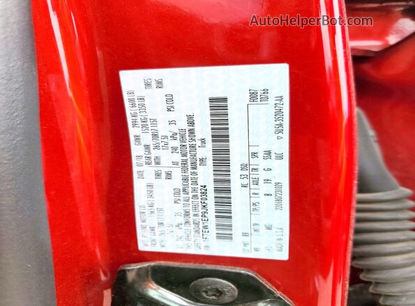 1FTEW1EP9JKF03824 2018 FORD F150 Red Vista del compartimento del motor