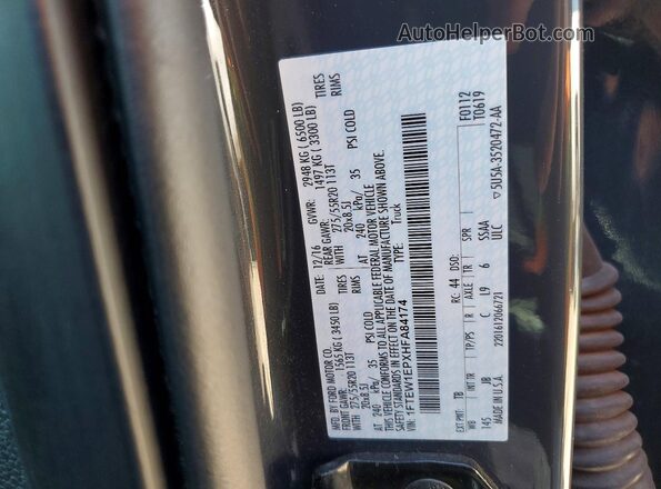 1FTEW1EPXHFA84174 2017 FORD F150 Серый Вид подкапотного пространства
