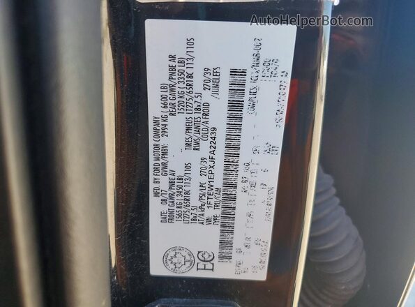 1FTEW1EPXJFA22439 2018 FORD F150 Black Вид підкапотного простору