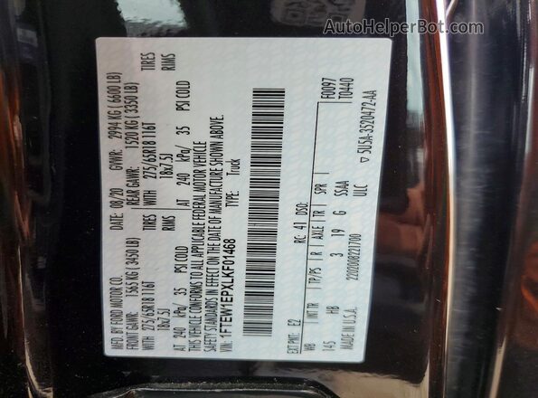 1FTEW1EPXLKF01468 2020 FORD F150 Maroon Vista del compartimento del motor