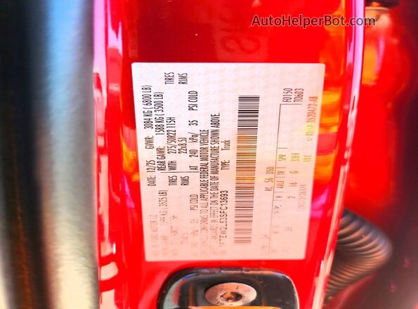 1FTEW2L53SFC13693 2025 FORD F150 Red Вид підкапотного простору