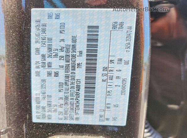 1FTEW3KPXRFA88131 2024 FORD F150 Gray Vista del compartimento del motor