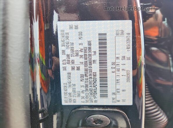 1FTEW3LP2TKD31833 2026 FORD F150 Black VIN կոդի պիտակի տեսք