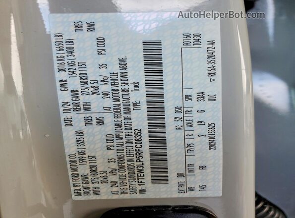 1FTEW3LP5RFC08352 2024 FORD F150 Gray Widok komory silnika