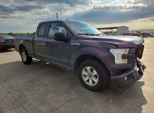 1FTEX1C84HKD10130 2017 FORD F150 Gray Delantero derecho
