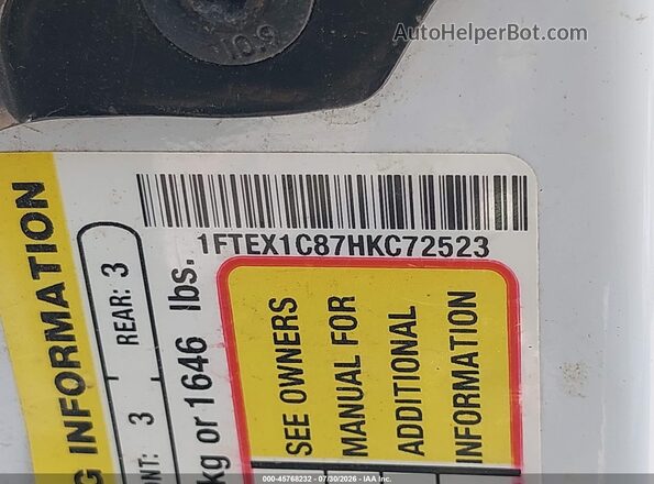 1FTEX1C87HKC72523 2017 FORD F150 White Engine compartment view