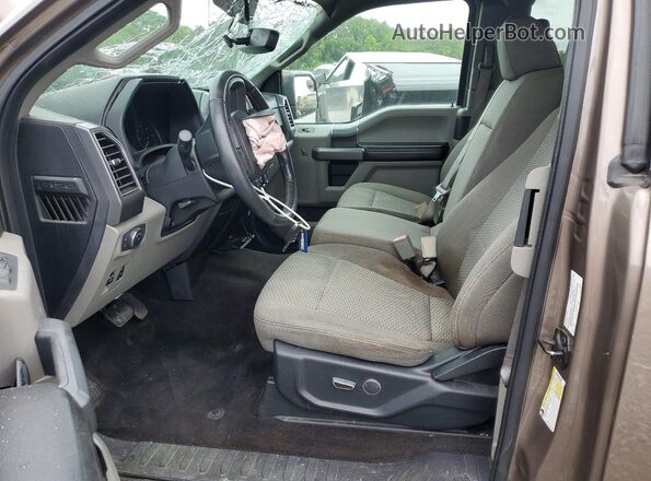 1FTEX1CB1JKF68199 2018 FORD F150 Желто-коричневый Вид салона спереди