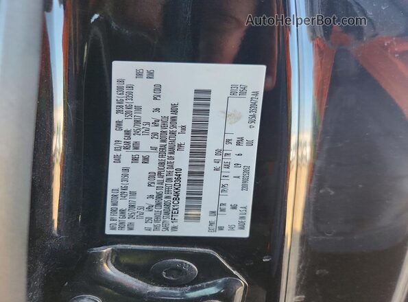 1FTEX1CB4KKD36410 2019 FORD F150 Черный Вид подкапотного пространства