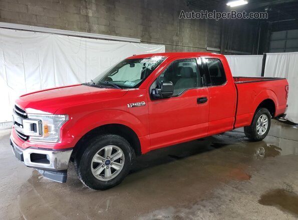 1FTEX1CB7JFE16985 2018 FORD F150 Red VIN կոդի պիտակի տեսք