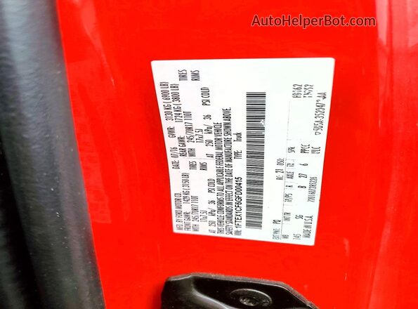 1FTEX1CF6GFD00415 2016 FORD F150 Red Vista del compartimento del motor