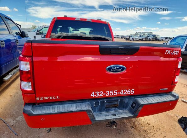1FTEX1CP1MKD60842 2021 FORD F150 Red Вид ззаду