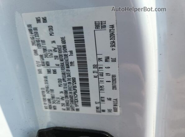 1FTEX1CP9JFB72980 2018 FORD F150 White Vista de la etiqueta del VIN
