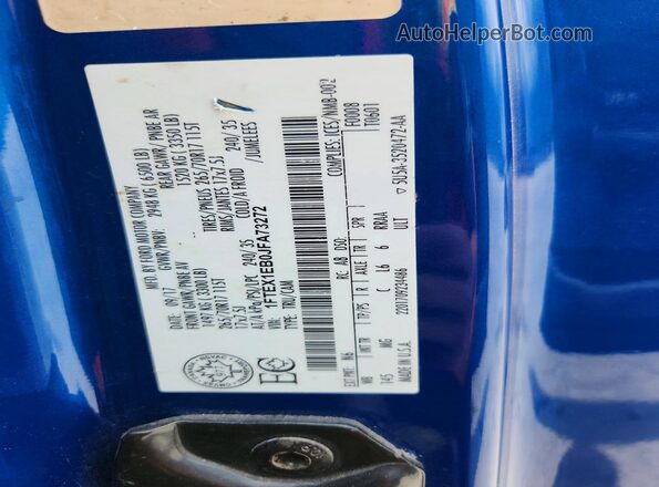 1FTEX1EB0JFA73272 2018 FORD F150 Blue Widok komory silnika