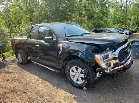 1FTEX1EB9MFB81846 2021 FORD F150 Black Front right