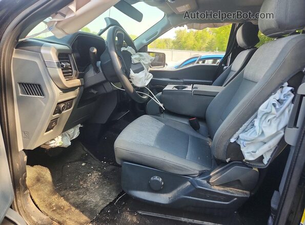 1FTEX1EB9MFB81846 2021 FORD F150 Black Front interior view