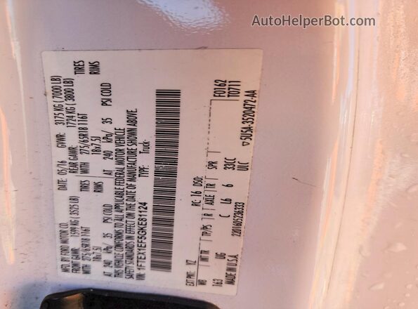 1FTEX1EF5GKE81124 2016 FORD F150 White Widok komory silnika