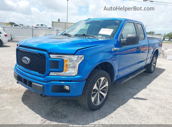 1FTEX1EP0KKC65263 2019 FORD F150 Blue Передня ліва чверть