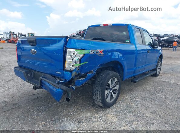 1FTEX1EP0KKC65263 2019 FORD F150 Blue Задня права чверть