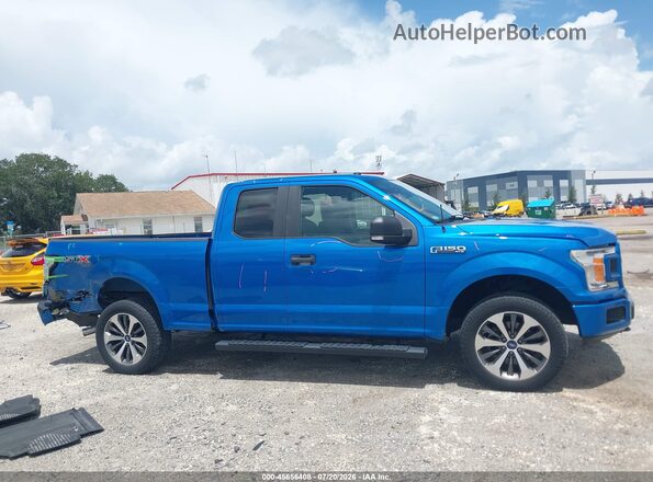 1FTEX1EP0KKC65263 2019 FORD F150 Blue Вид задньої частини салону