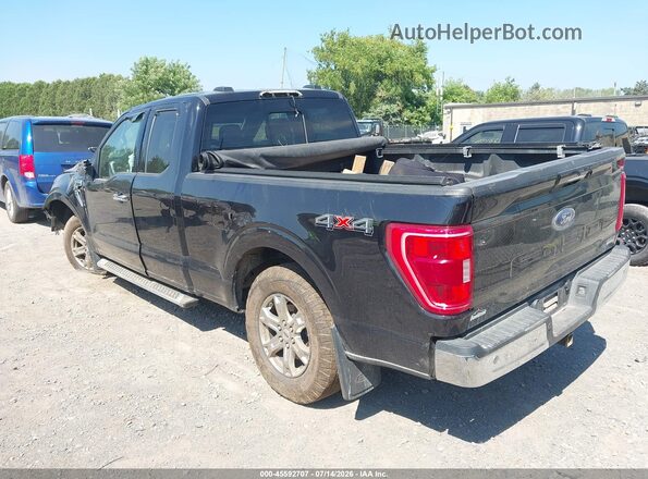 1FTEX1EP1NKD75369 2022 FORD F150 Black Հետևի ձախ