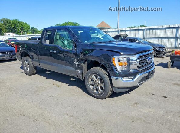 1FTEX1EP3MFD03337 2021 FORD F150 Black Передня права чверть